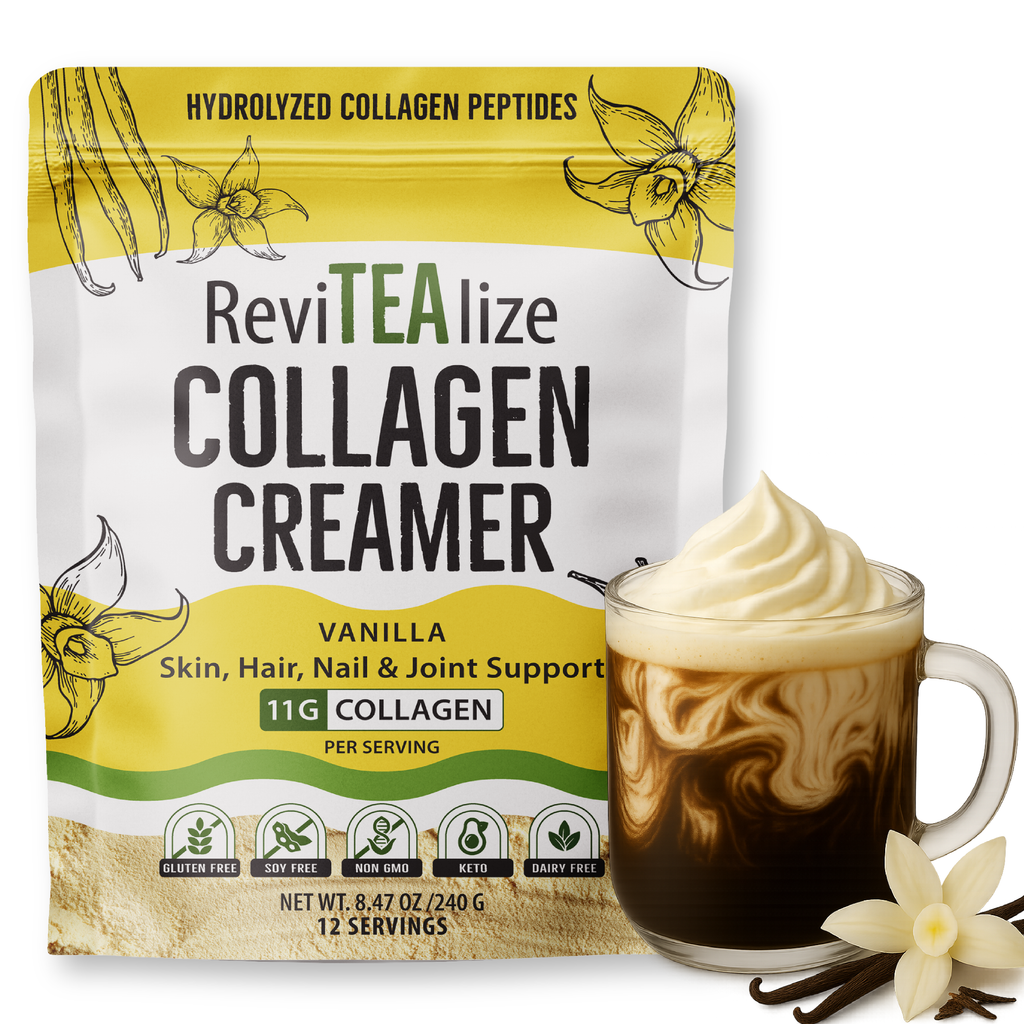 Collagen Creamer for Coffee - Grass Fed Collagen Peptides Powder with MCT Oil for Hair, Skin, Nails & Joint Support - Vanilla