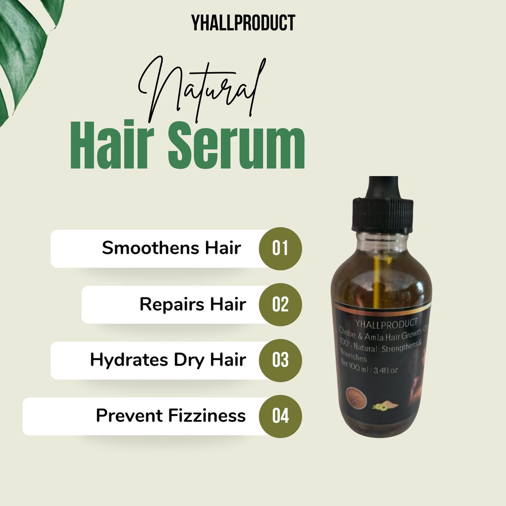 Yhallproduct Chebe and Amla Oil – Natural Hair Growth & Scalp Treatment