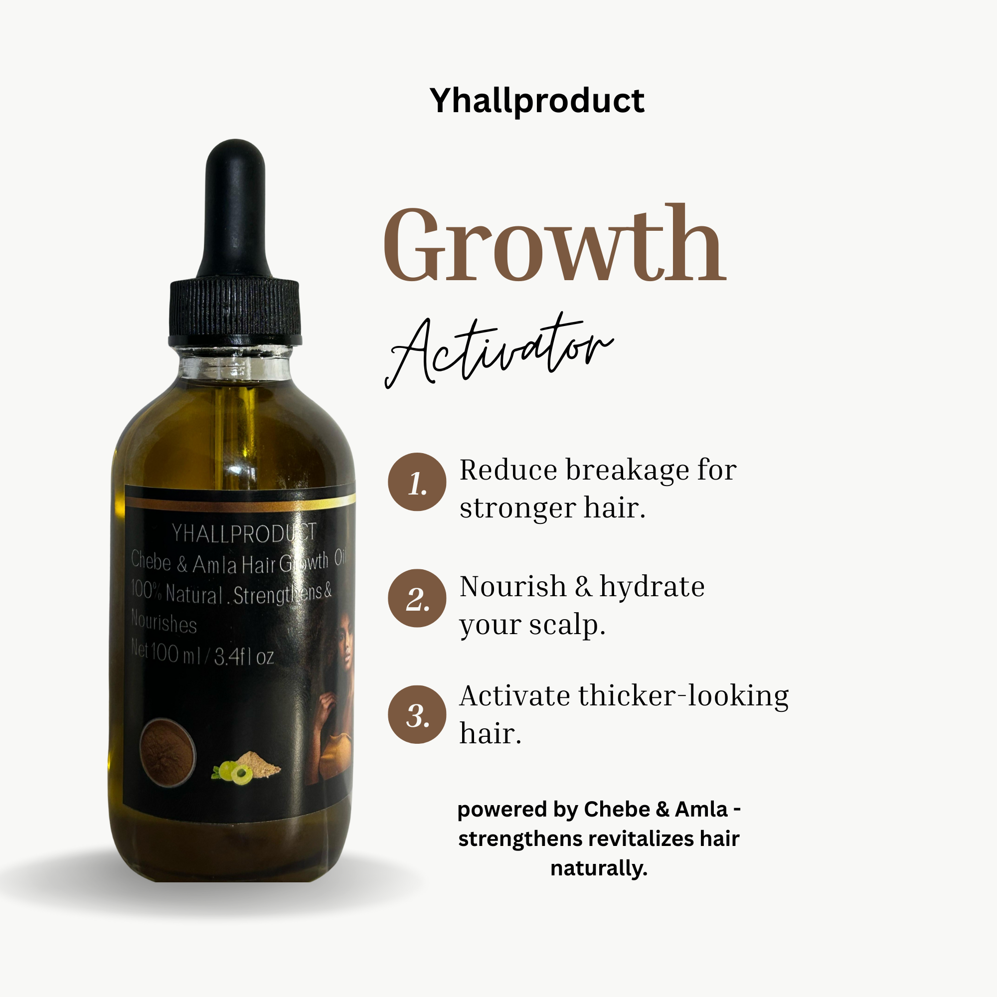 Yhallproduct Chebe and Amla Oil – Natural Hair Growth & Scalp Treatment