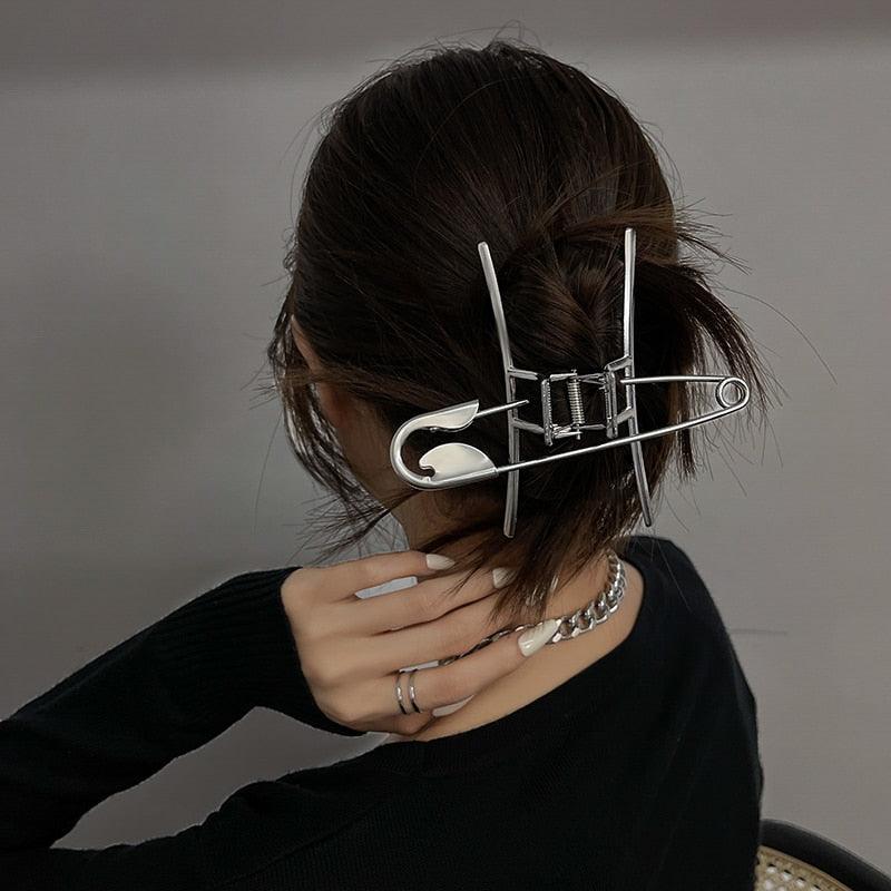 Woman Novelty Minimalist Dainty Design Irregular Hairpins Punk Style Metal Silver Hair Claws Barrettes Women Hair Accessories Hair Clips Hairgrip